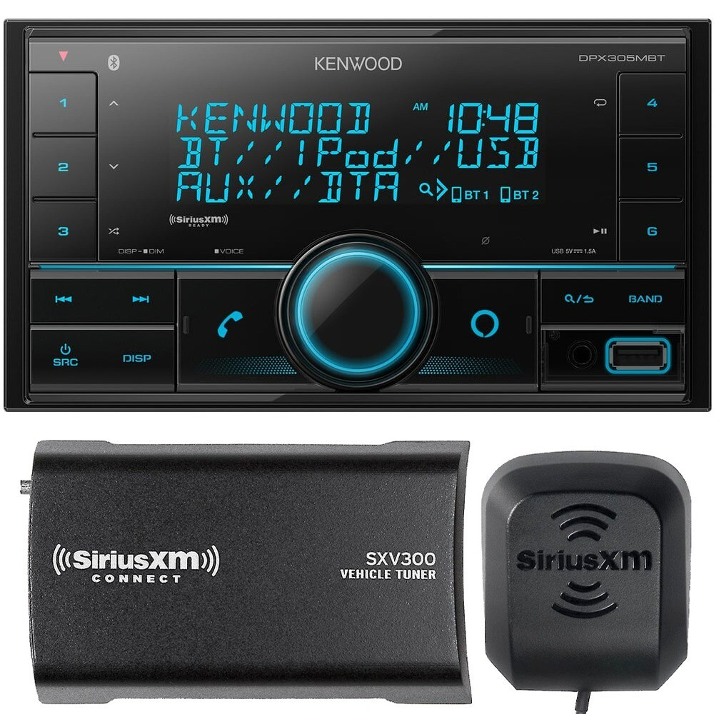 Kenwood DPX305MBT CD/DVD Receiver + SiriusXM Tuner Support