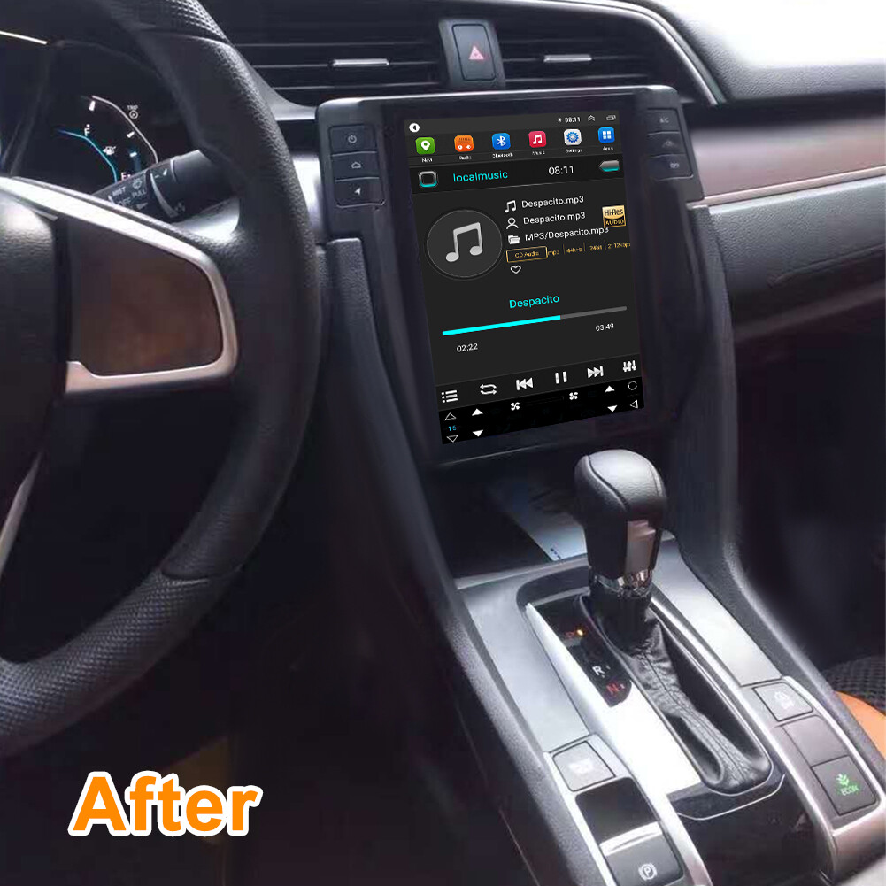 10.4Inch Android 13 Car Radio Carplay For Honda CIVIC 2016-2022 Tesla Screen Car