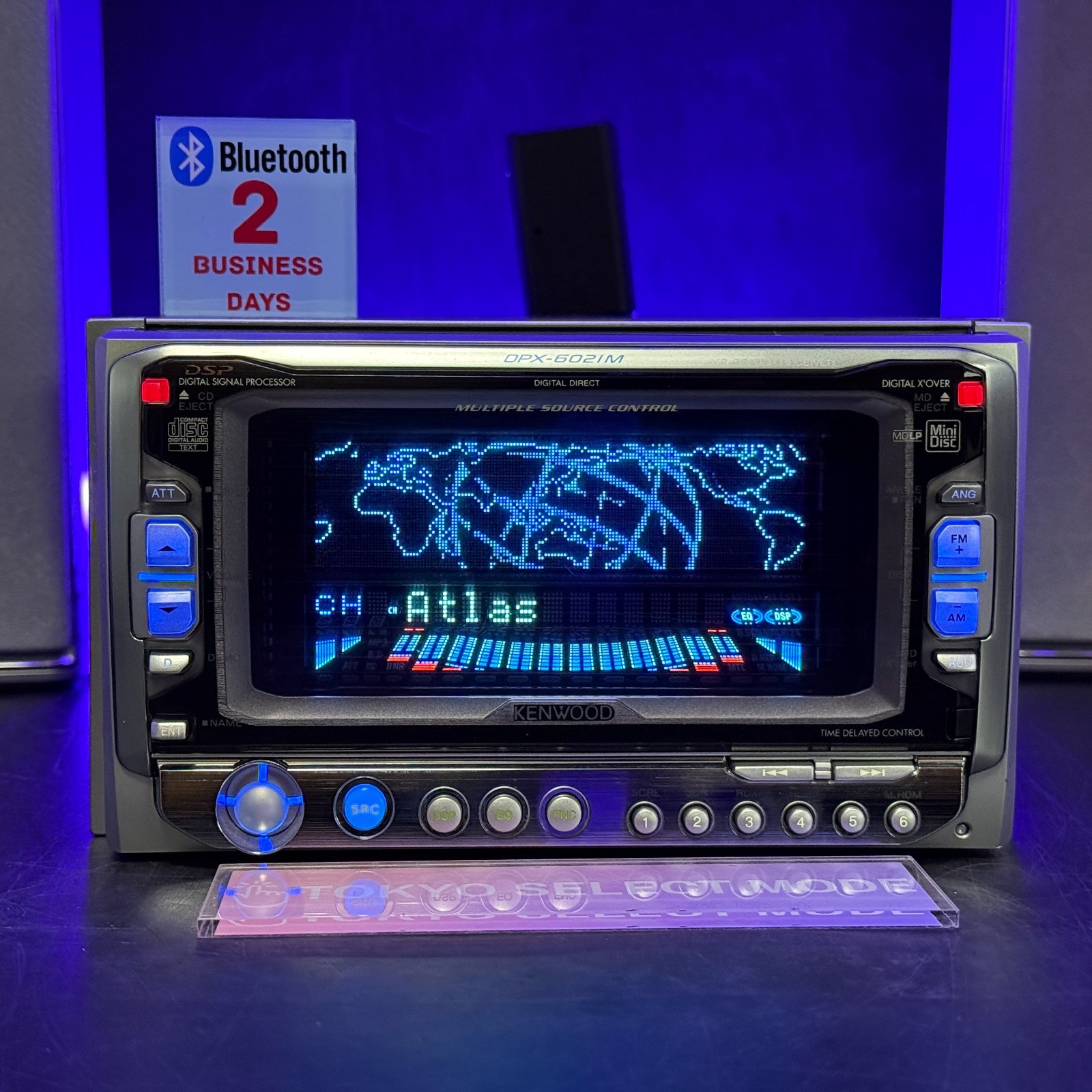 Kenwood DPX-6021M 2DIN Car Audio CD MD Player Added Bluetooth Dolphin Display