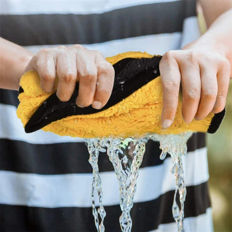 1/2/6/10Pcs Microfiber Cleaning Towel Thicken Soft Drying Cloth Car Body Washing