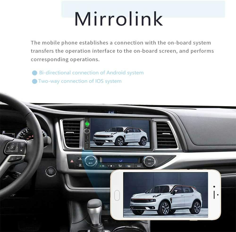 Double Din Car Stereo Audio Radio 7′ Touchscreen Digital LCD Monitor Bluetooth