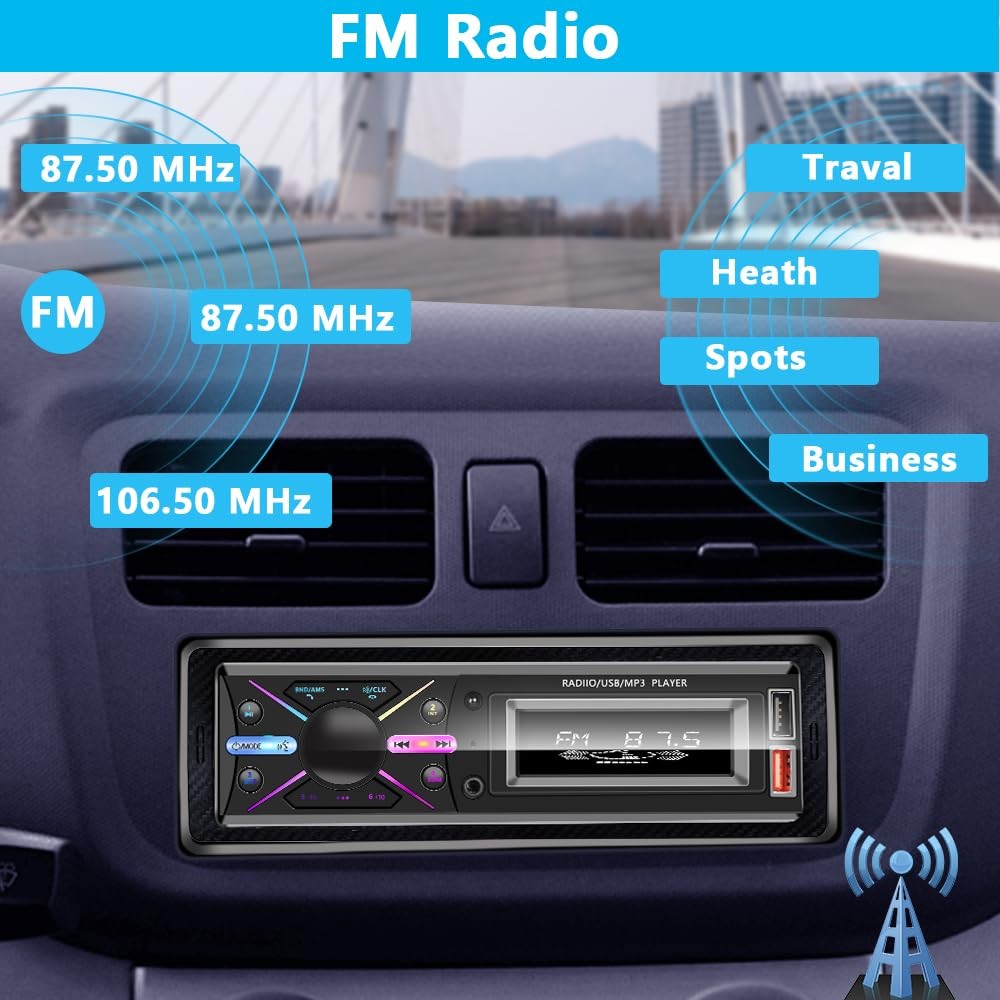 Single Din Car Audio System with APP Control MP3 Player for Car Stereo Radio …