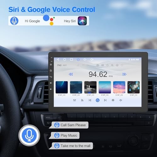 10.1″ Rotatable Touch Screen Car Stereo Single Din – Android 13, Wireless