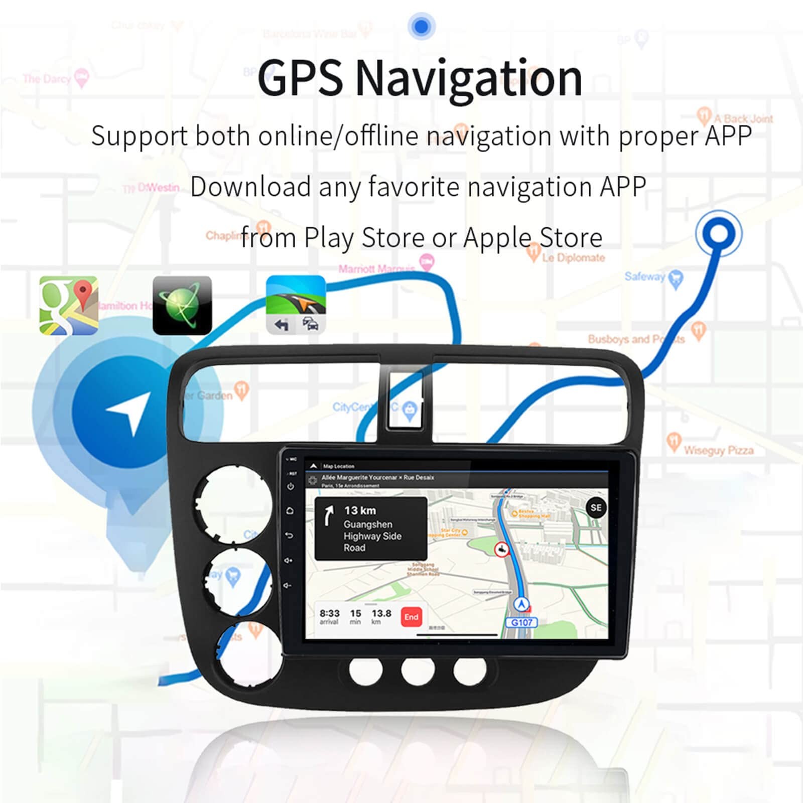 For 2001-2005-Honda-Civic-Radiobuilt-In Carplayandroid Auto 2G Ram 32G Rom