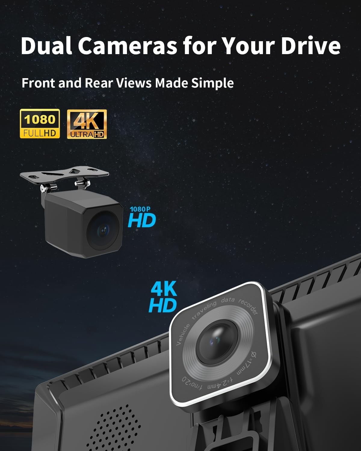 Enhanced 9-Inch Wireless CarPlay Display with 4K Dash Cam & GPS Navigation