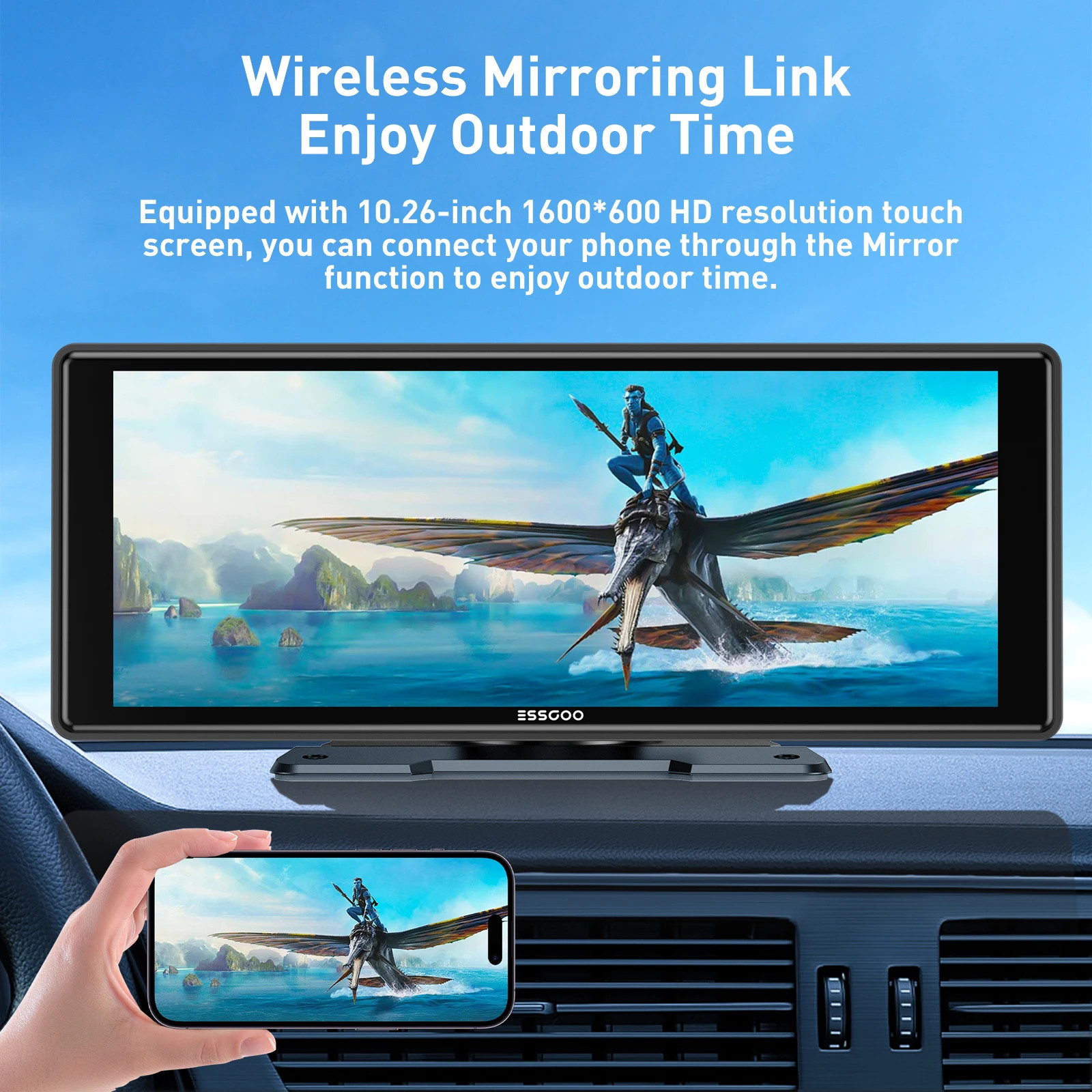 ESSGOO 10.26 portable universal car stereo Radio HD Tour screen GPS Navi WIFI