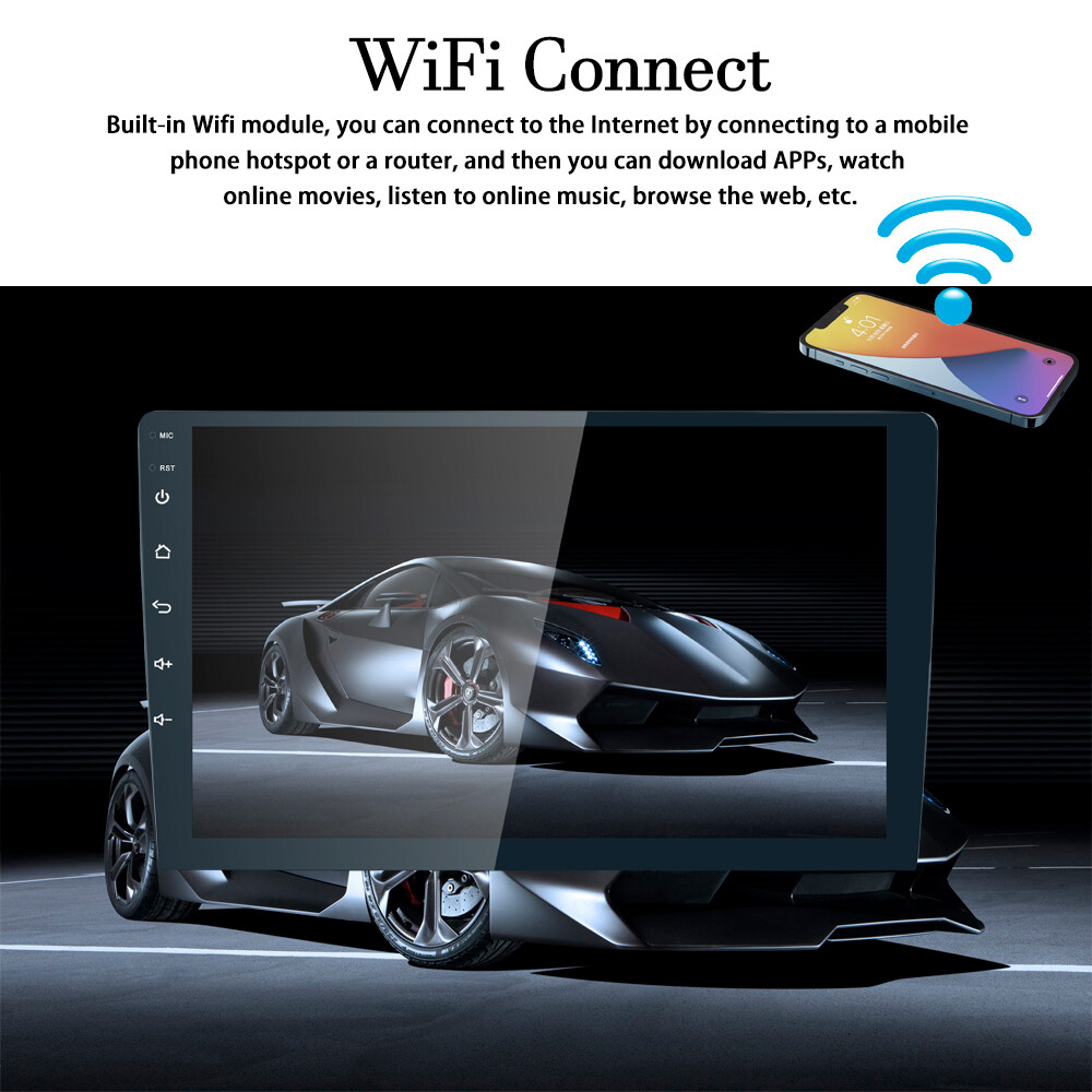 6+128G 2DIN 10” Car Radio Stereo Apple Carplay Android Auto DSP QLED Screen+Cam