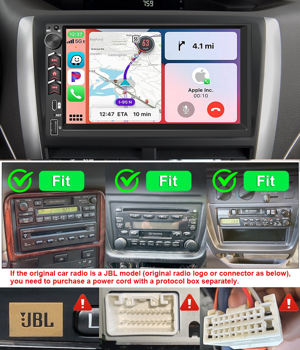 For Toyota 1999 2000 2001 2002 Sequoia Apple Carplay GPS Car Stereo Radio Unit