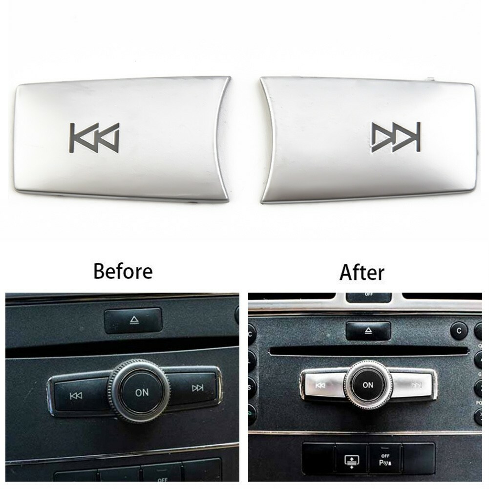 2* For C/E/GLK/CLS/ML Class W204 W212 Volume Buttons Sequins Cover Button Covers