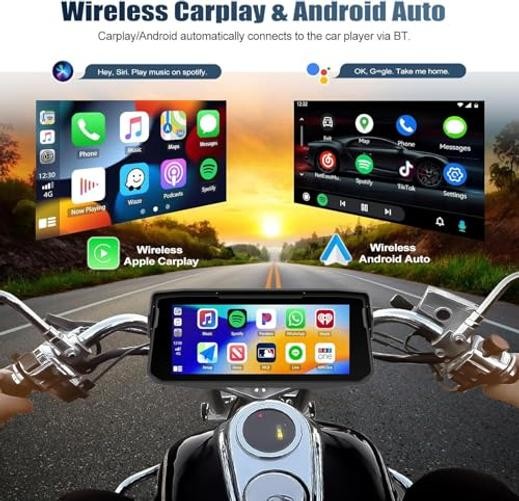 6.86 Inch Motorcycle Carplay Screen with Wireless Carplay & P2-6.86″ IP68