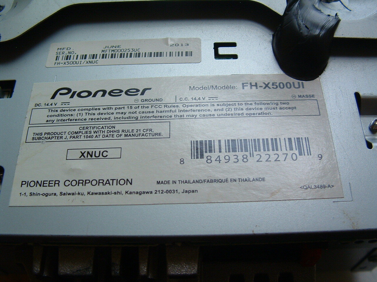 Pioneer FH-X500UI 2-DIN CD Receiver with MIXTRAX, USB Control for iPod iPhone