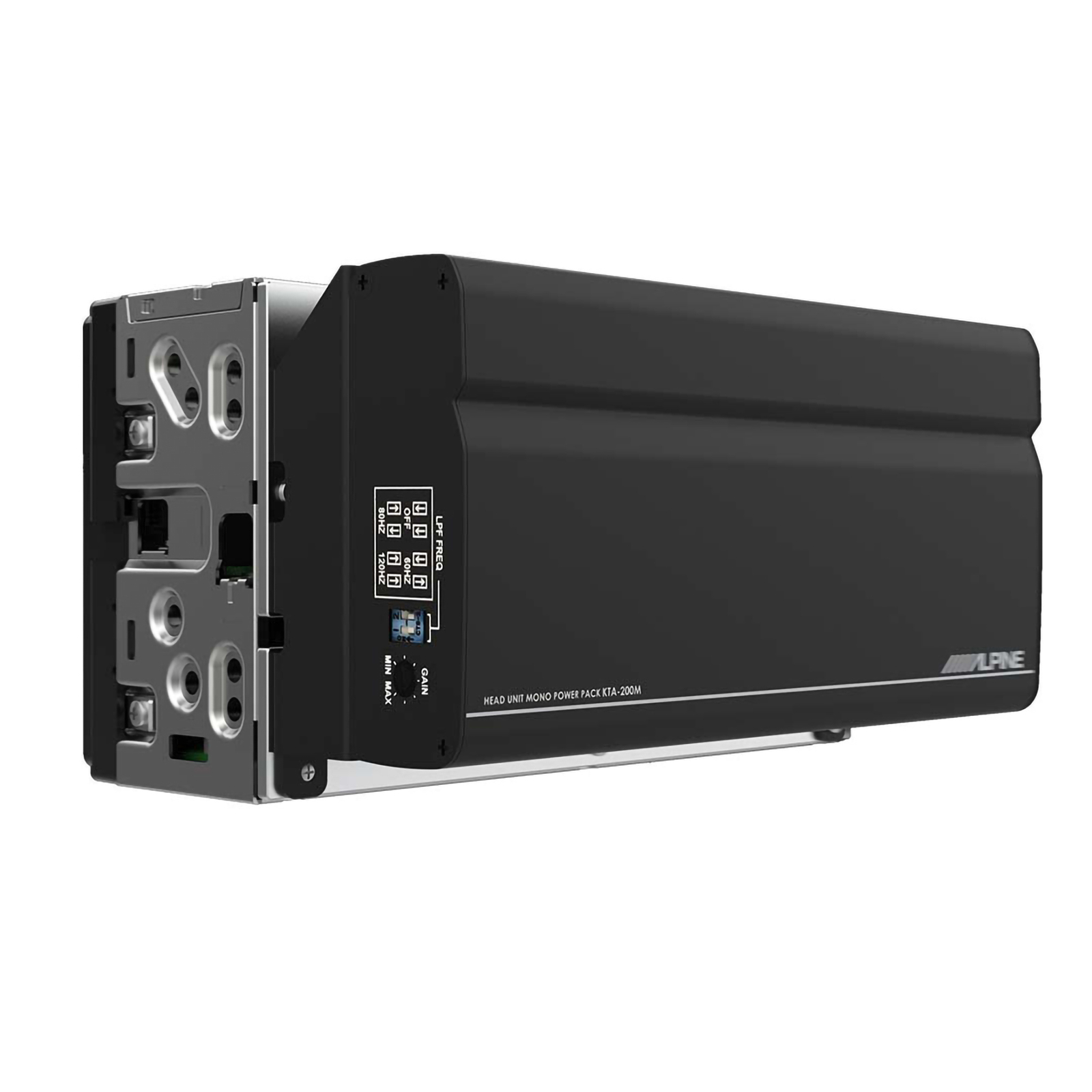 Alpine iLX-407 7″ DIN Receiver + KTA-200M PowerStack Mono Subwoofer Amplifier