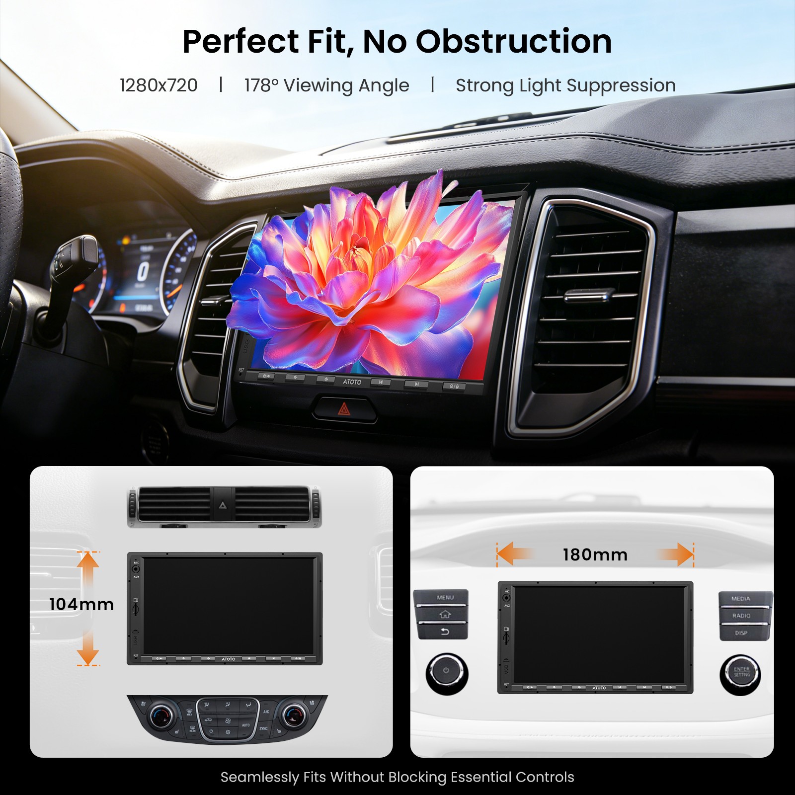 7″ Double Din Car Stereo Apple Carplay Android GenAI Radio Audio GPS Head Unit