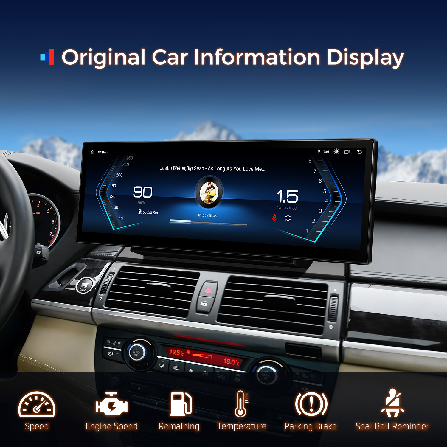 Android 14 Stereo for BMW X5 E70 X6 E71 14.9 inch Screen Wireless CarPlay 4G 64G