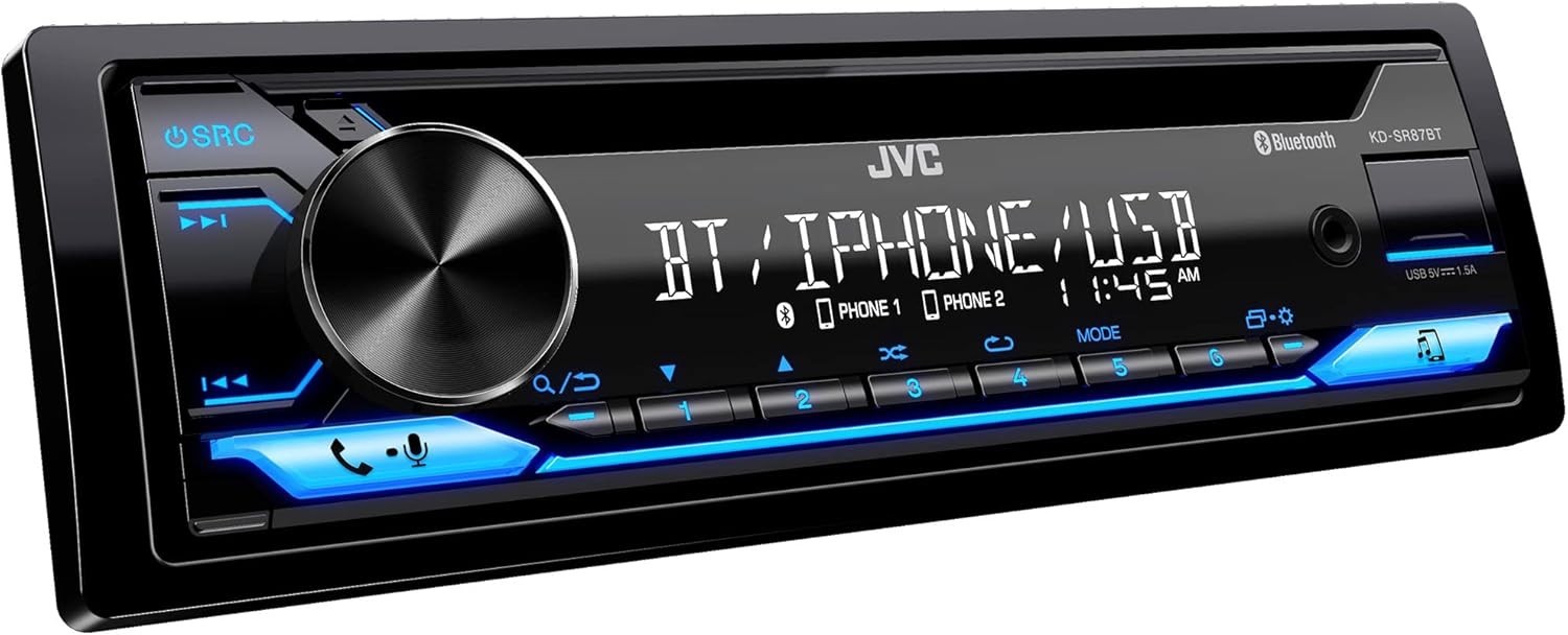 KD-SR87BT Single DIN Car Stereo CD Player Bluetooth 200W Receiver 13-Band EQ