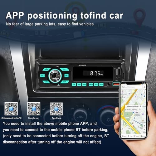 Car Radio Bluetooth Single DIN Car Stereo Audio, Car Audio with Dual P4