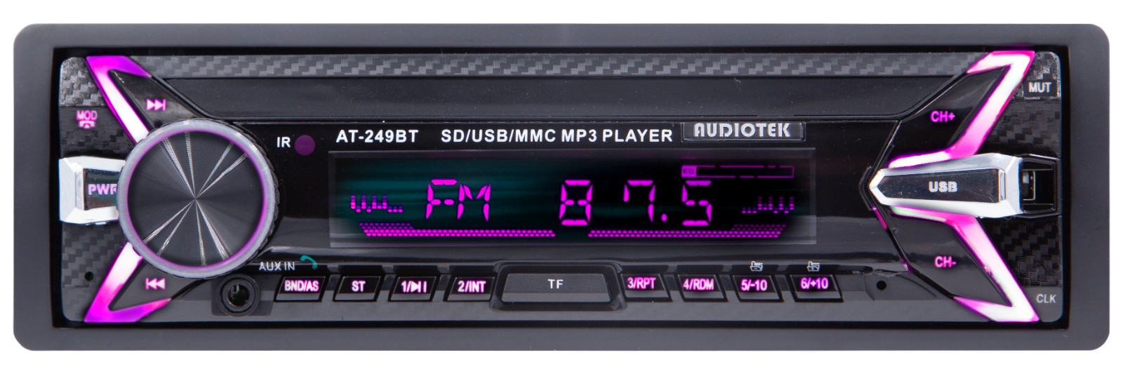 Audiotek Bluetooth Car Stereo Digital Media Receiver + 4x Audiobank 6×9″ Speaker