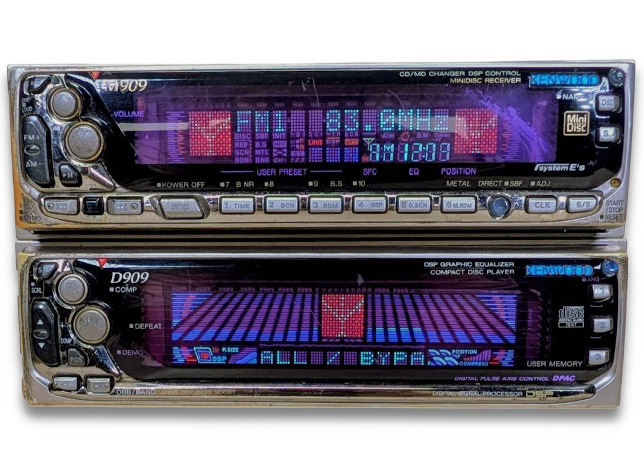 Kenwood M909 D909 Car Audio Set CD MD Receiver DSP EQ JDM Tested and Working
