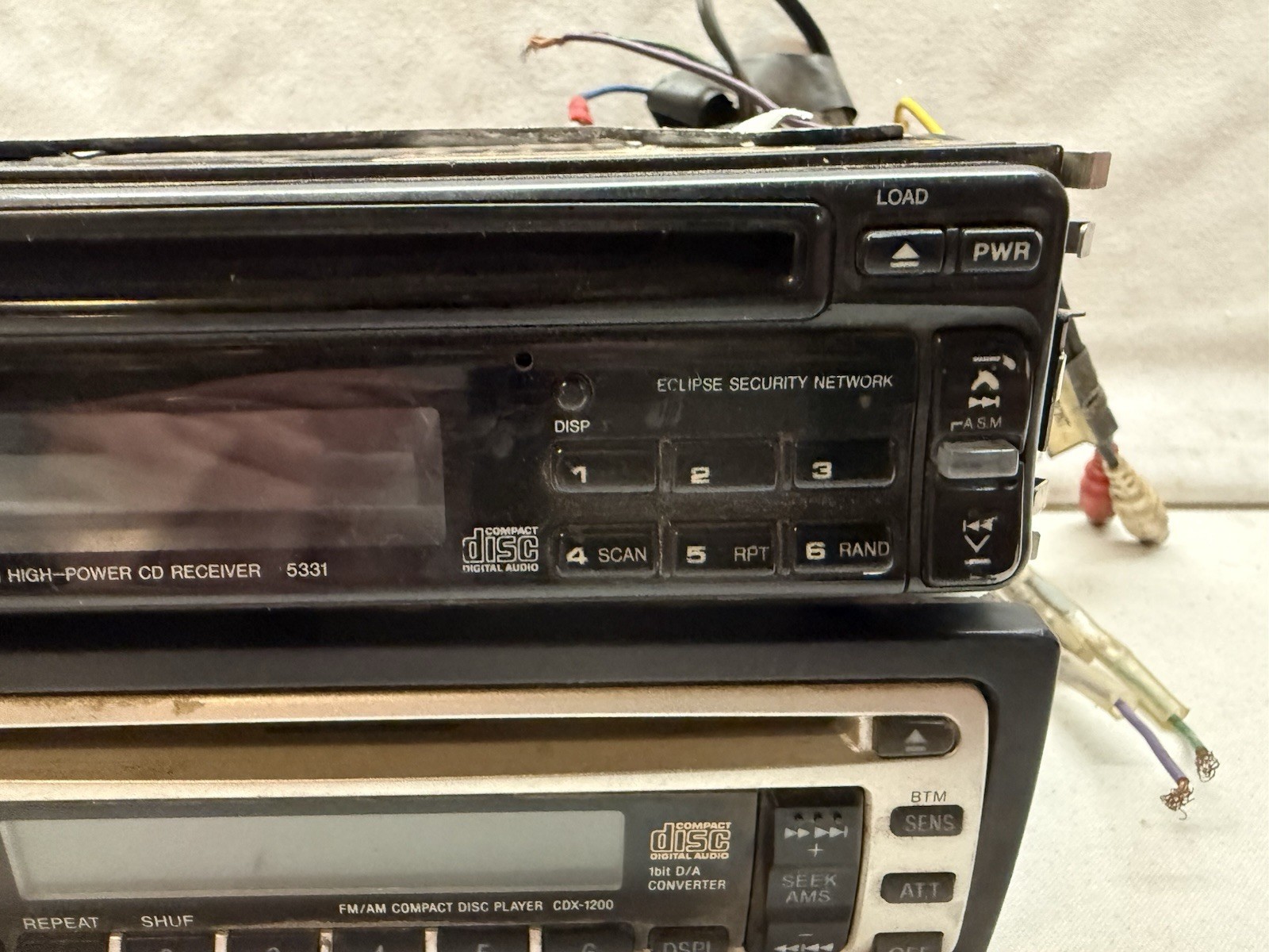 Car Audio Compact Disc Player Lot: Sony CDX-1200 & Eclipse 5331 – Parts /Repair