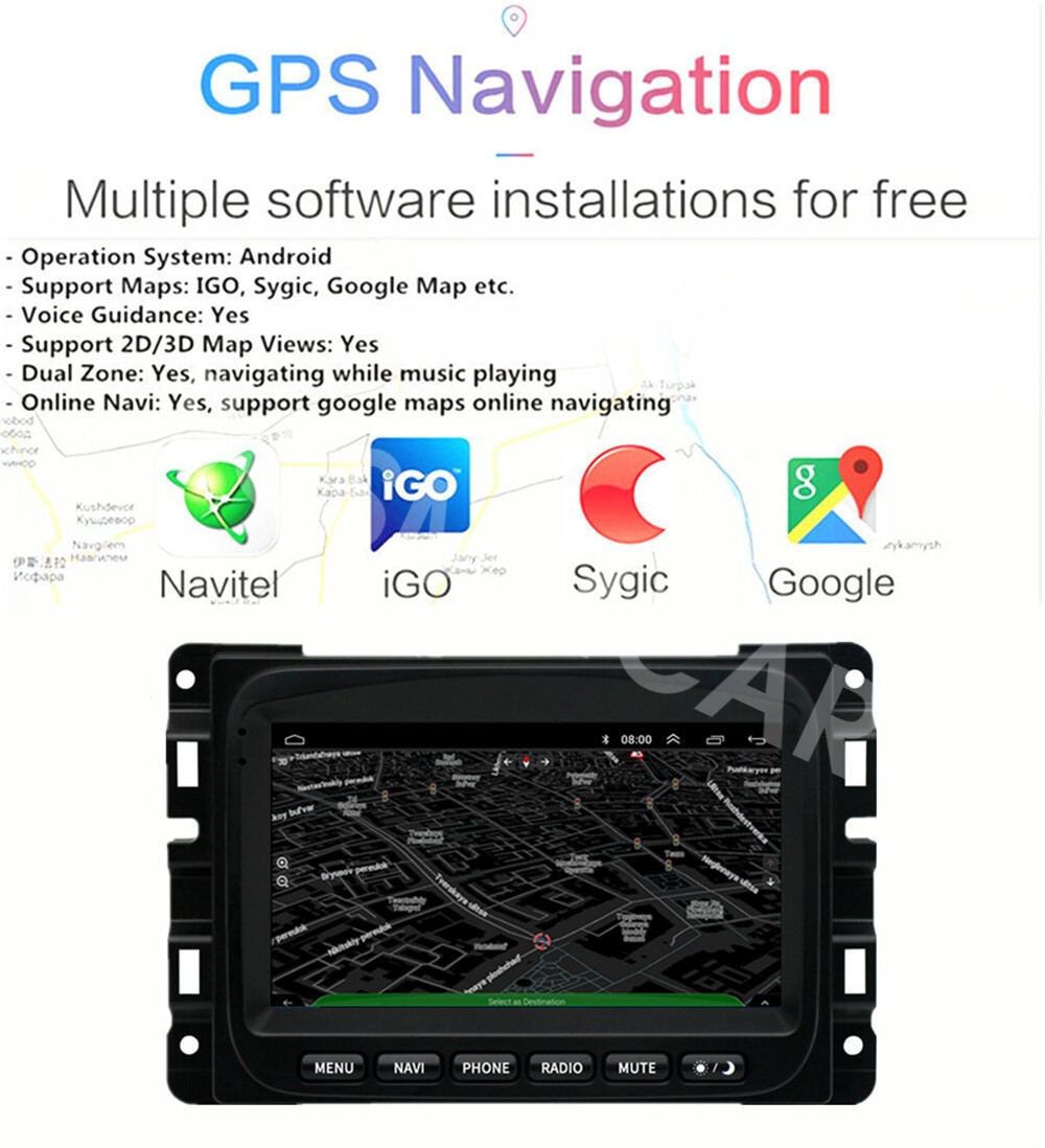 Touch Screen Car Radio Navigation Player Fit For Dodge RAM 2013-2018 For Carplay