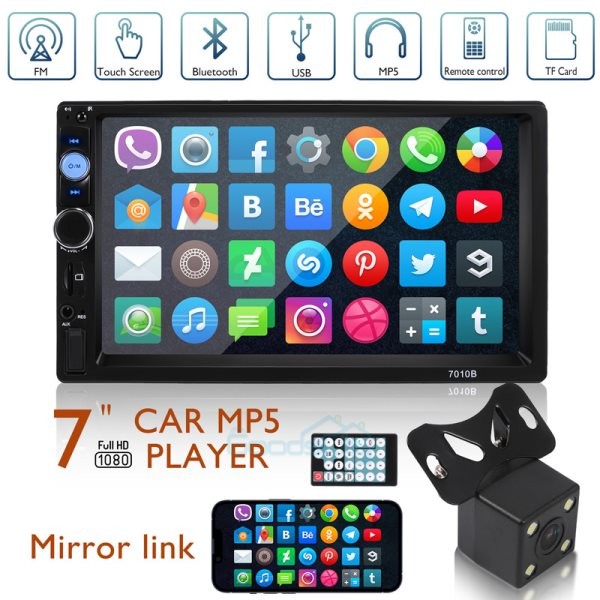 7″ Radio Estereo De Pantalla Para Coche Carro GPS Tactil Doble Din Bluetooth NEW