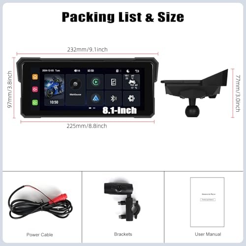 8.1 Inch Motorcycle CarPlay Screen Wireless CarPlay Android Auto GPS P1-8.1inch
