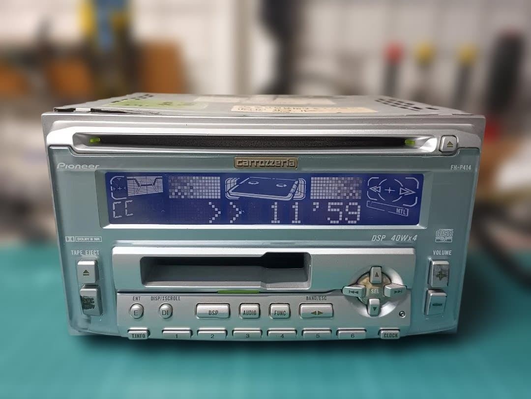 Tested Pioneer Carrozzeria FH-P414 2DIN CD Cassette Deck Car Audio Player