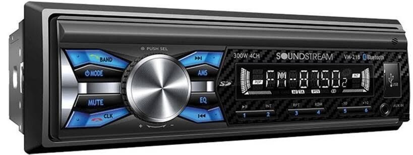 Soundstream Single DIN Car Stereo Receiver & 2 Pair 300W 6.5″ Coaxial Speakers