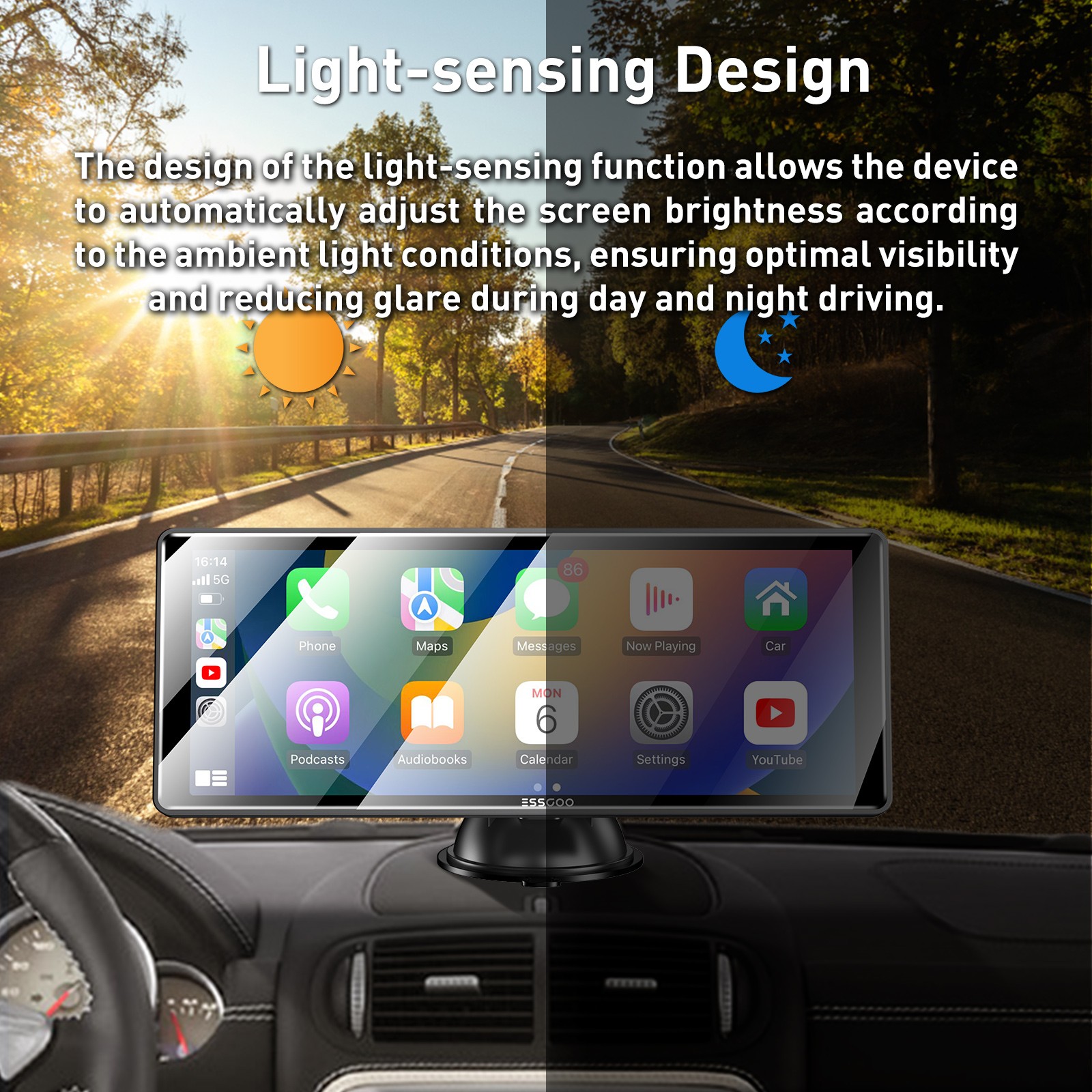 10.26″ Portable Car Stereo Radio Wireless Apple Carplay/Android Auto USB Camera