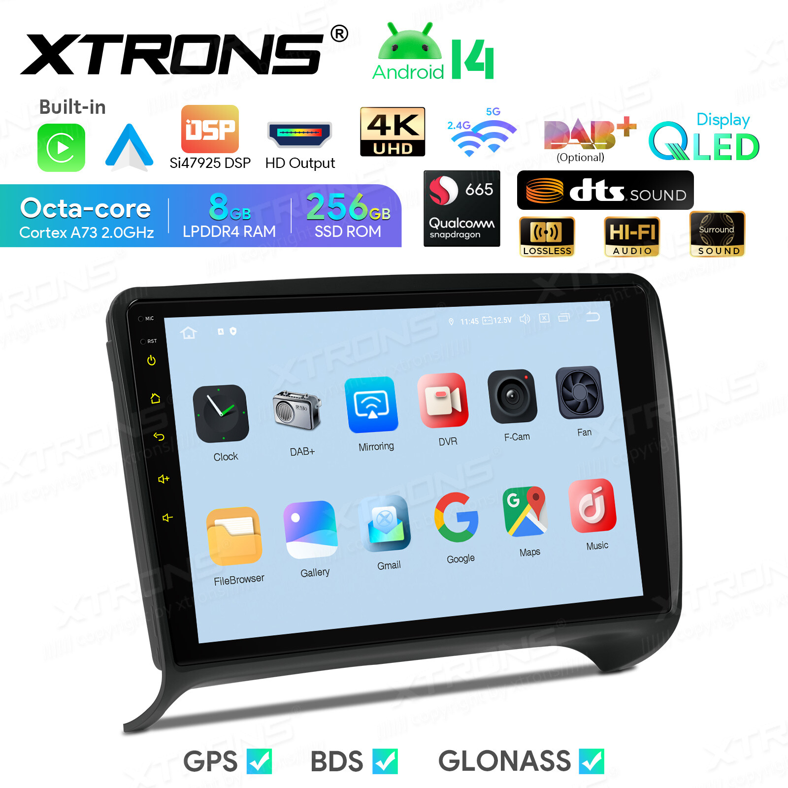 Sat Navi 8-Core Android 13 256GB Car Play GPS Radio Stereo WiFi HDMI For Audi TT