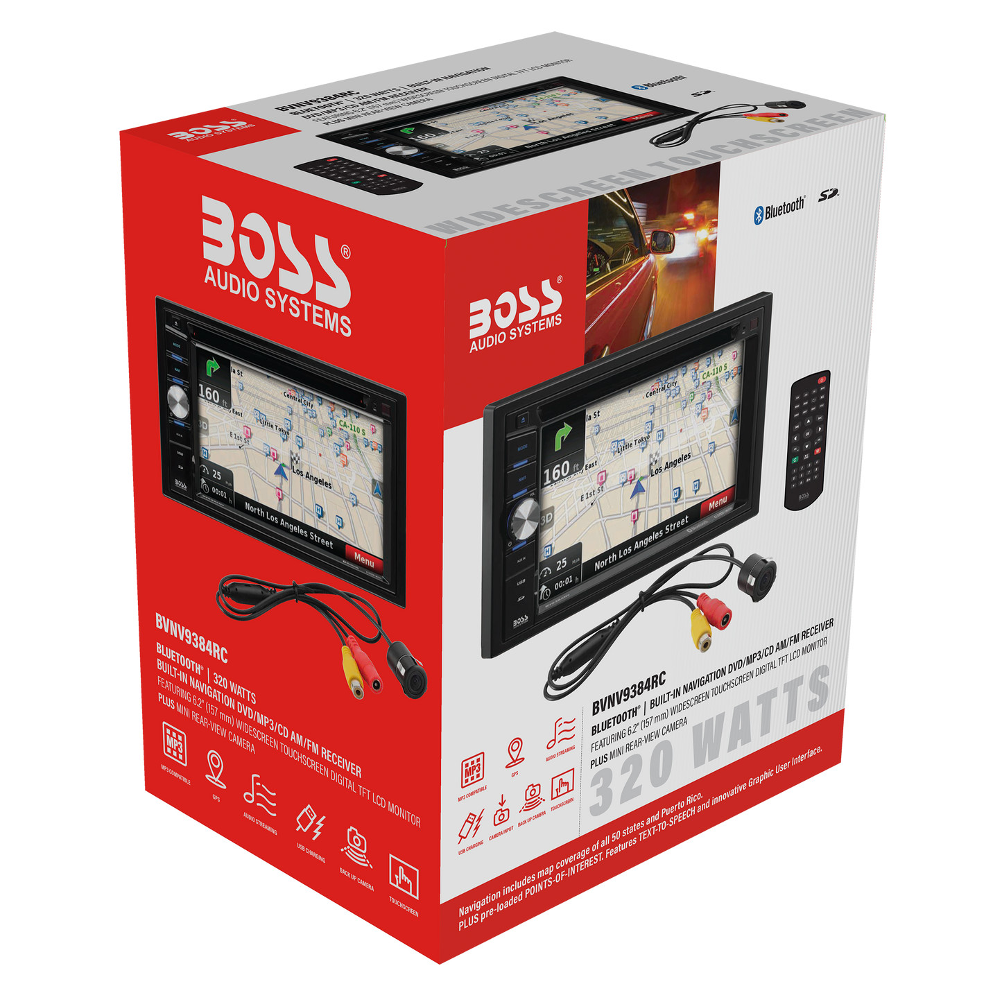 BOSS Audio Systems BVNV9384RC Car Navigation, Bluetooth, 6.2” LCD, DVD, USB, SD