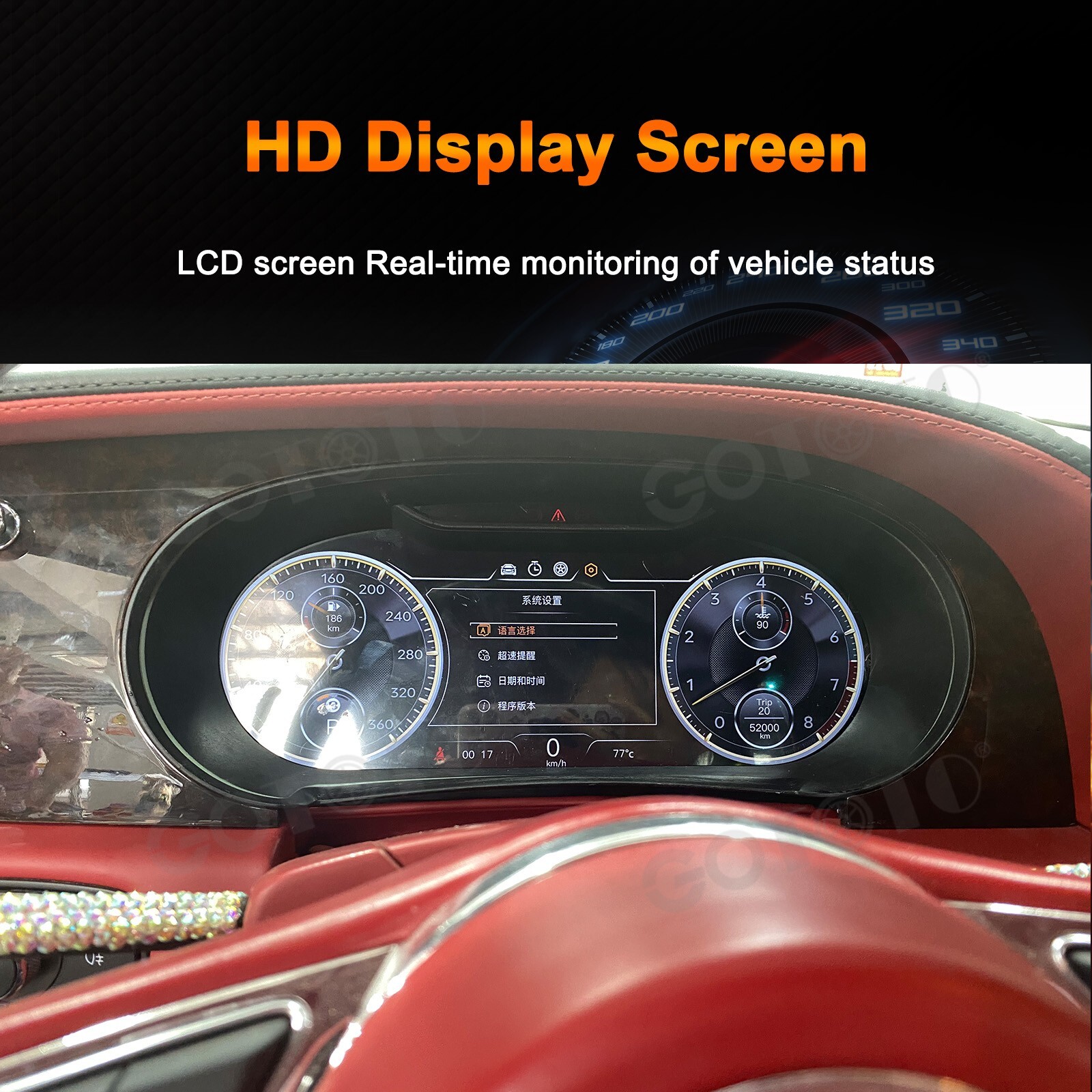 LCD Digital Cluster Speedometer for Bentley Flying Spur Continental GT 2013-2019