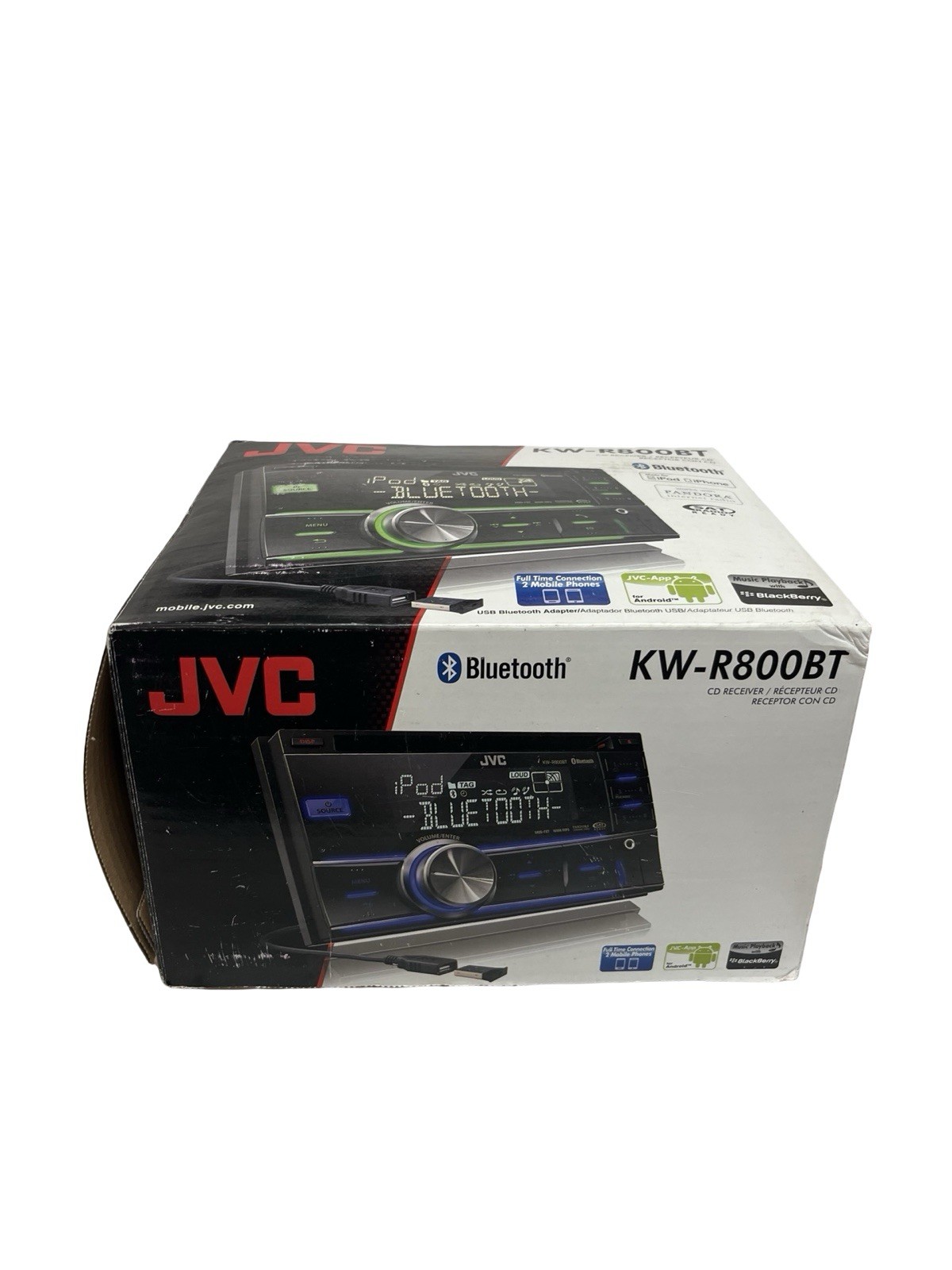 JVC KW-R800BT Double DIN CD Receiver Bluetooth USB Car Stereo New Open Box