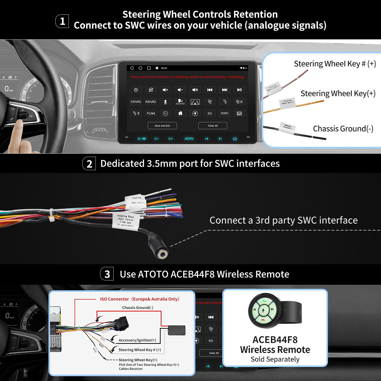 ATOTO 9IN A6PF 2DIN Car Stereo GPS Track Head Unit Wireless Android Auto&CarPlay