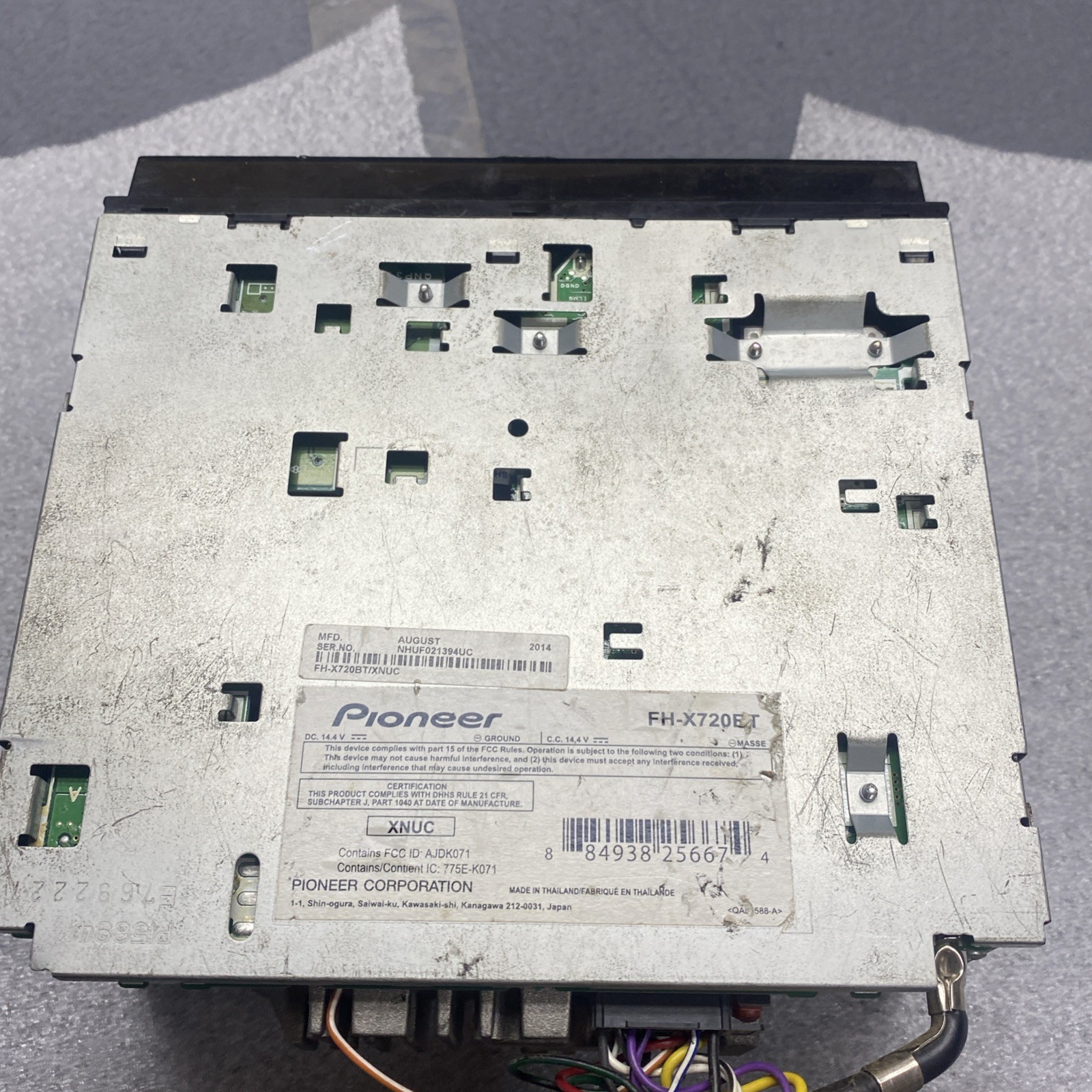 Pioneer FH-X720BT USB/MP3/CD Receiver In Dash Receiver Untested Parts