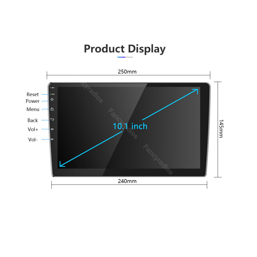 10.1″ Car Stereo 4+64GB Android 13 Double 2Din Apple CarPlay Auto Radio GPS Navi