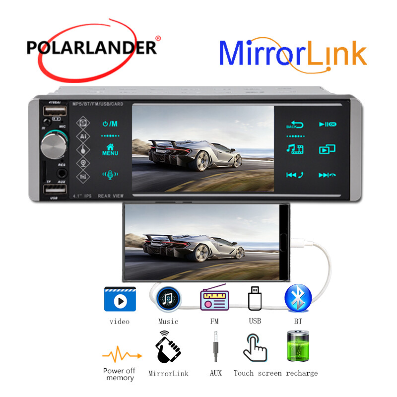 1 Din Car Radio Bluetooth 4 Inch FM 2USB Android Sapacitive Screen Smart Voice