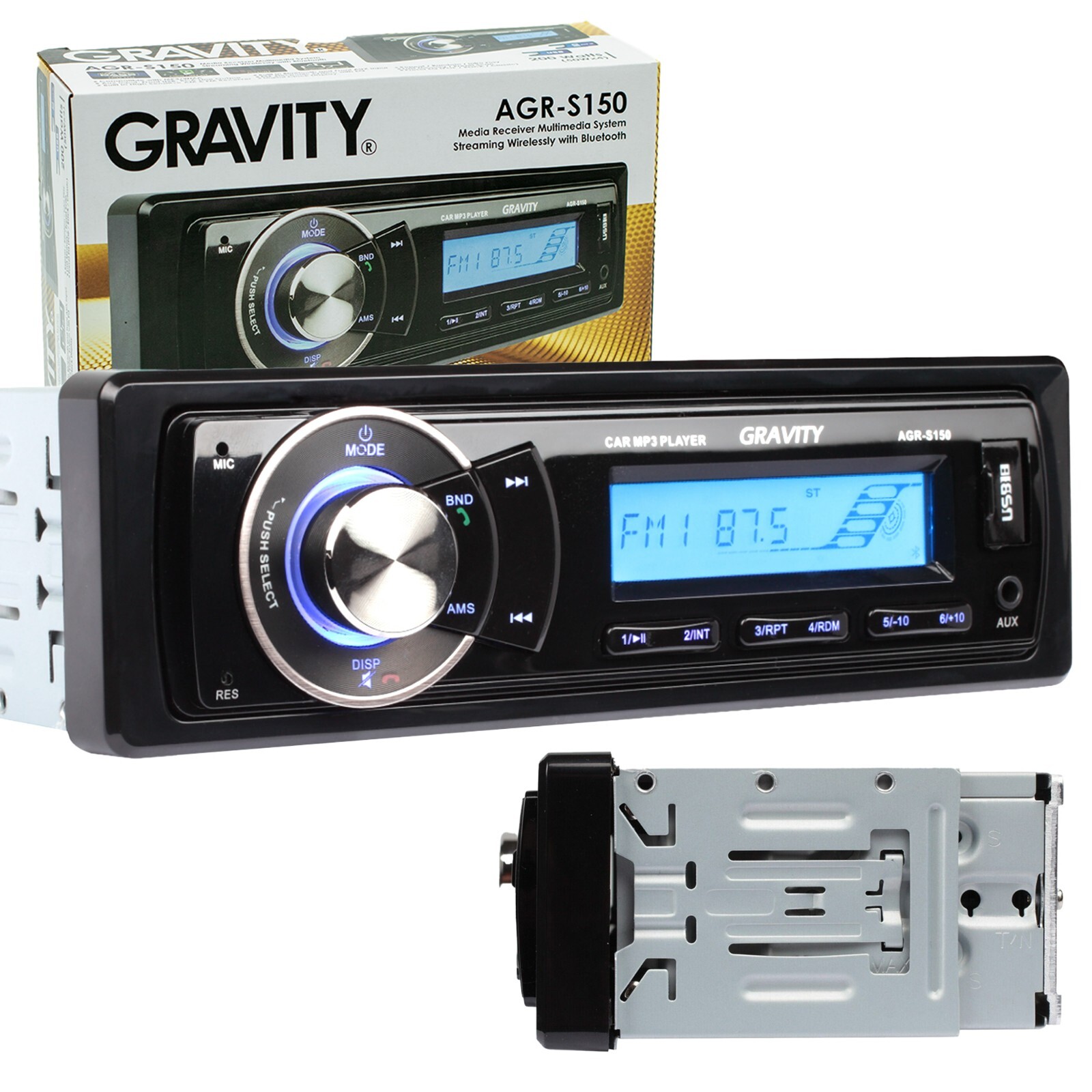 1DIN 200W Car Stereo Digital Media Player Car Receiver USB, SD, AUX w/ Bluetooth