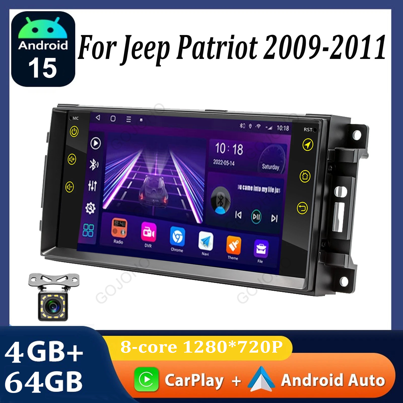 7″Android15 For Jeep Patriot 2009-2011 Car Radio Stereo Carplay GPS Navi Screen