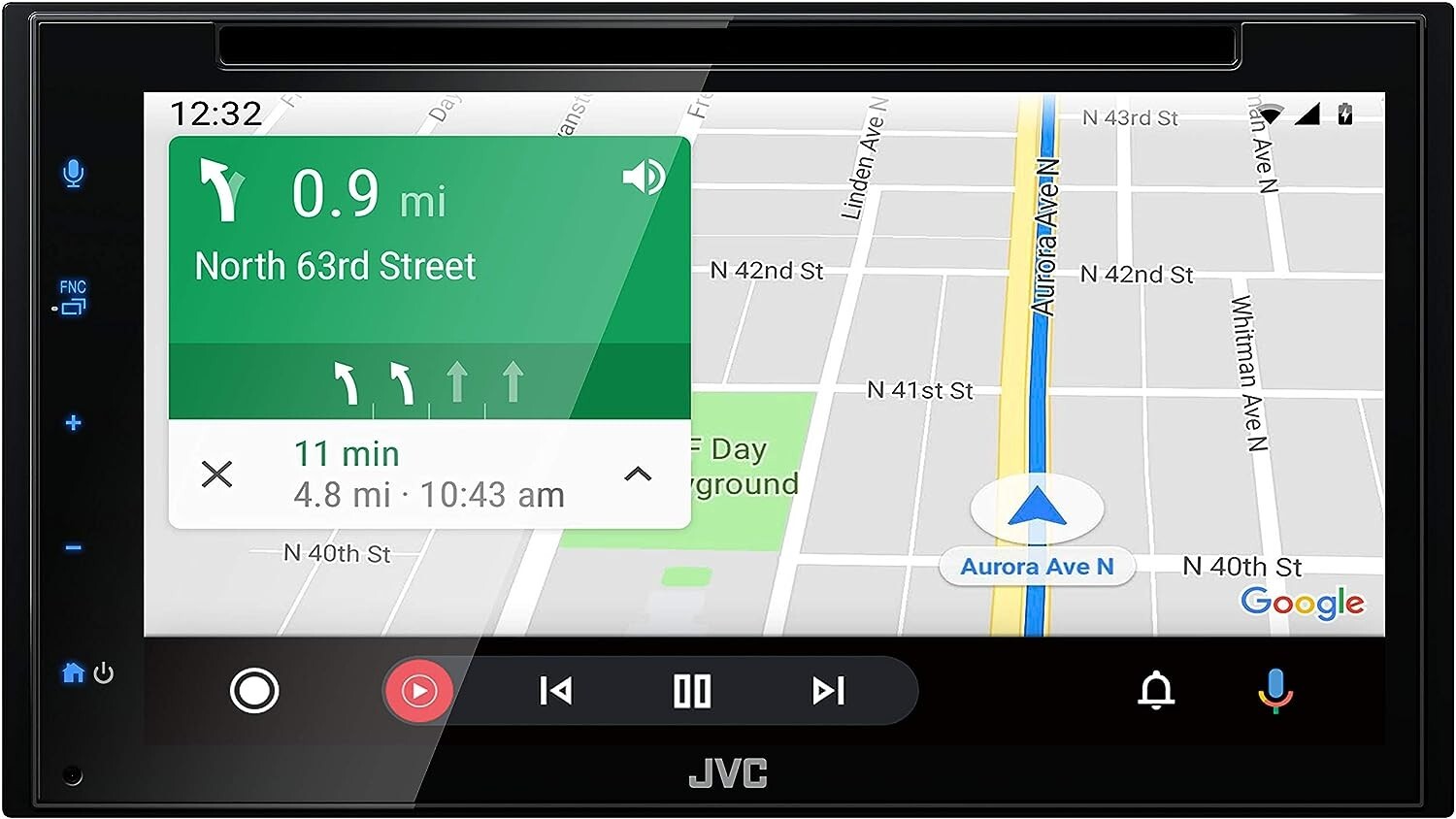 JVC KWV66BT 6.8 Inch Bluetooth Car Digital Multimedia Receiver Carplay, Android
