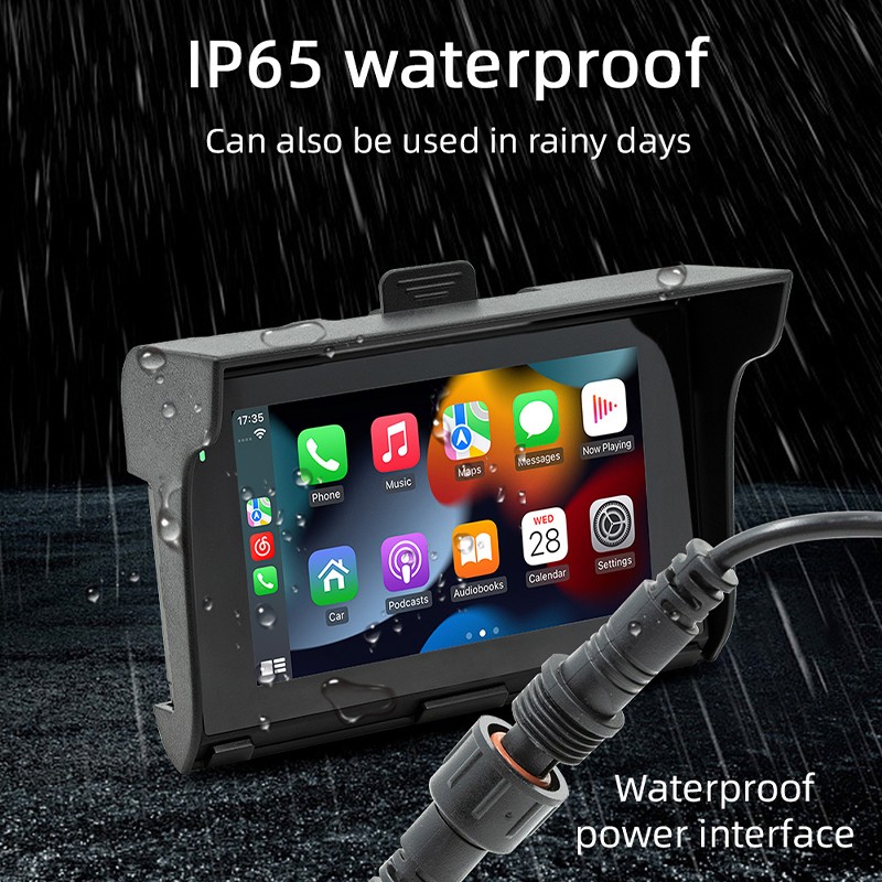 DVR Support Android Auto 5″ Motorcycle MP5 Player Bluetooth 5.0 CarPlay