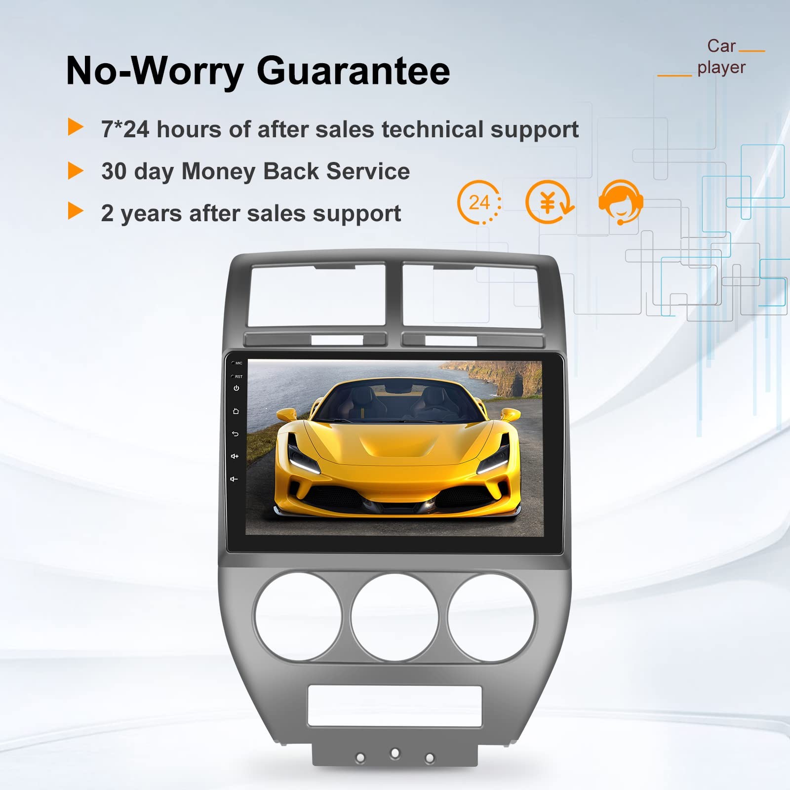 Ekat 2G32G Car Radio For Jeep Compass Patriot 2007 2008 2009 10.1 Inch Android