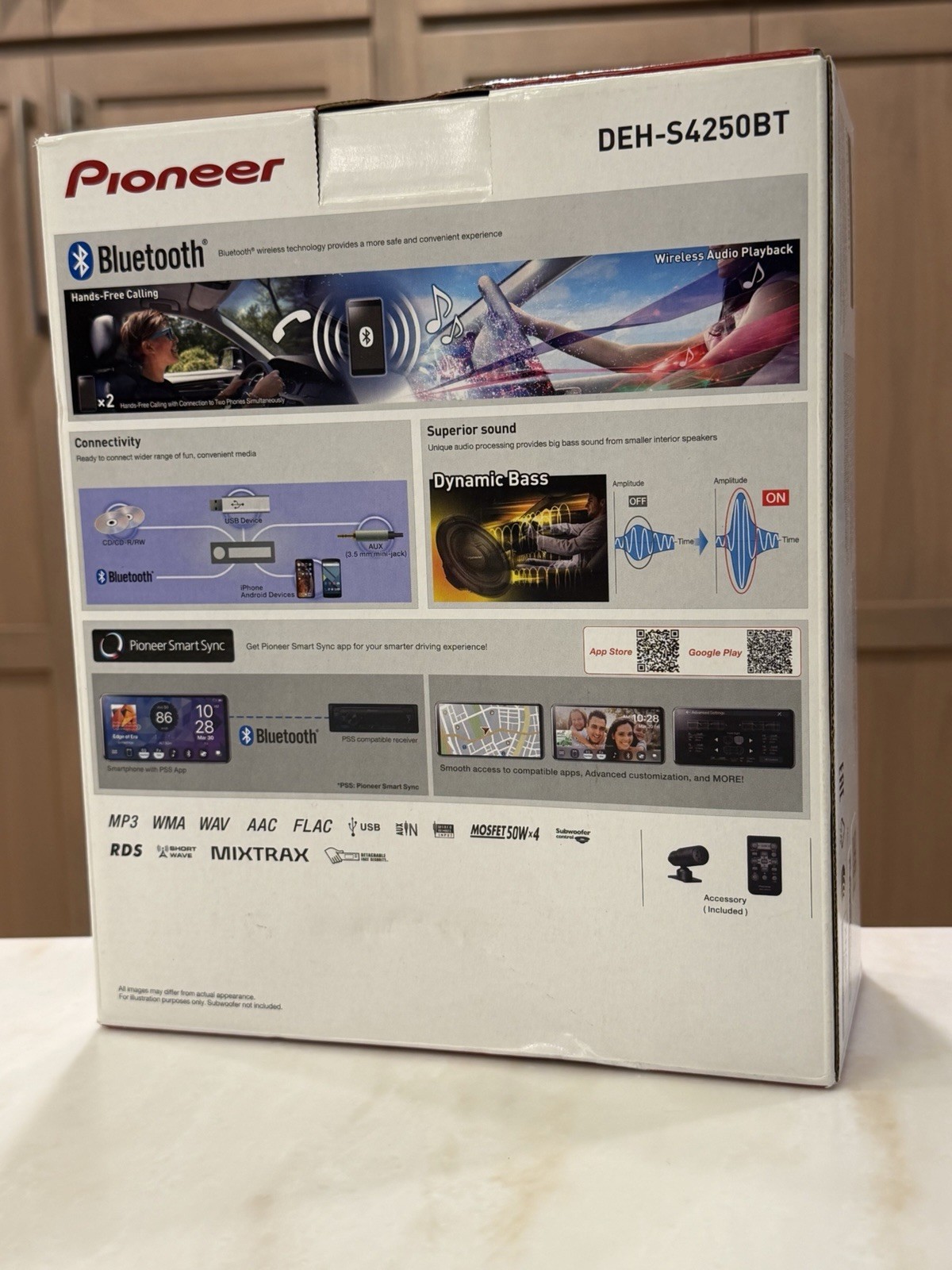Pioneer DEH-S4250BT Single 1 DIN CD Player Bluetooth MIXTRAX USB AUX 13 Band EQ