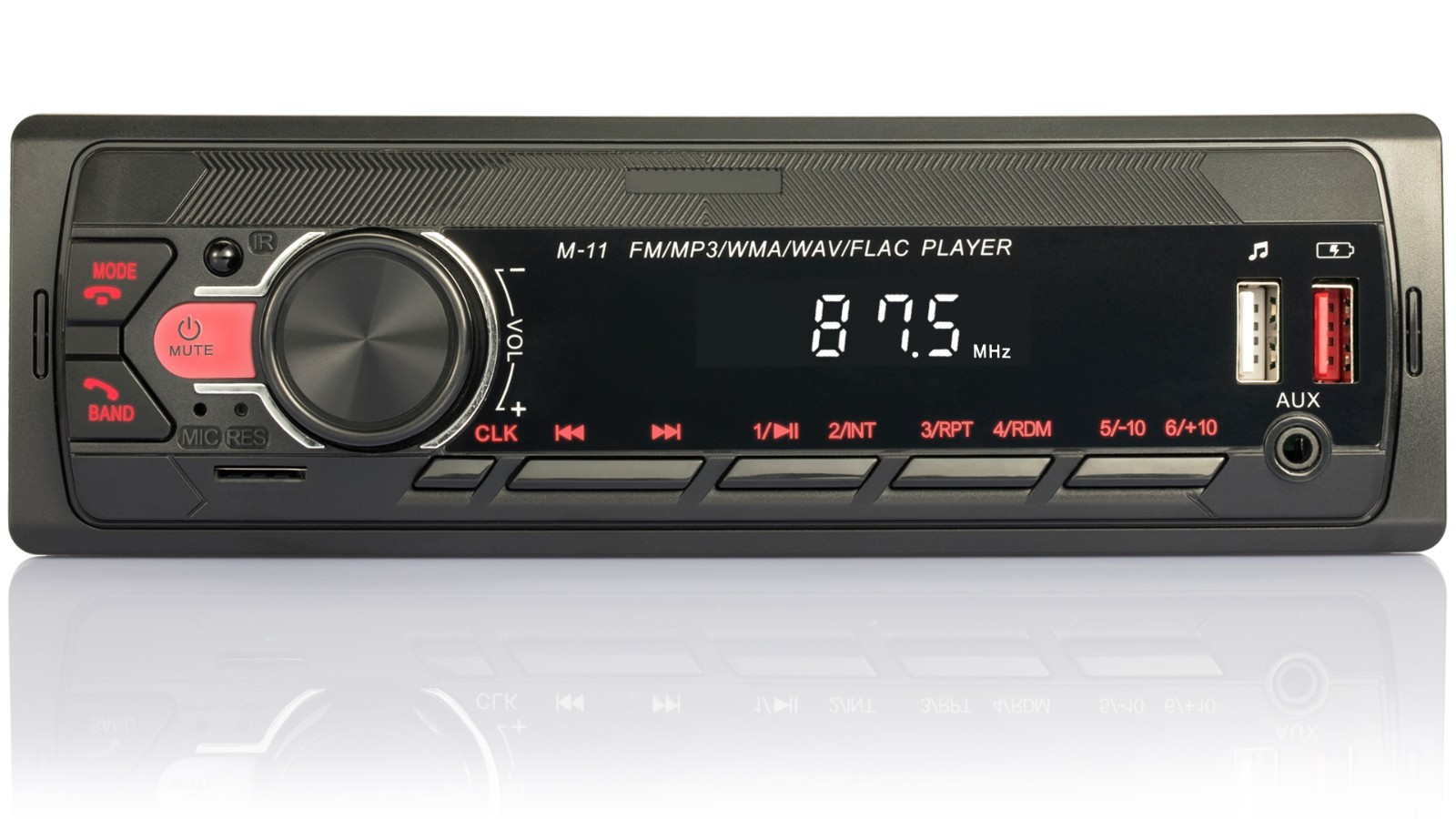 Single DIN Bluetooth Car Stereo – FM Radio, USB/SD/AUX, MP3 Player, Fast Charge,