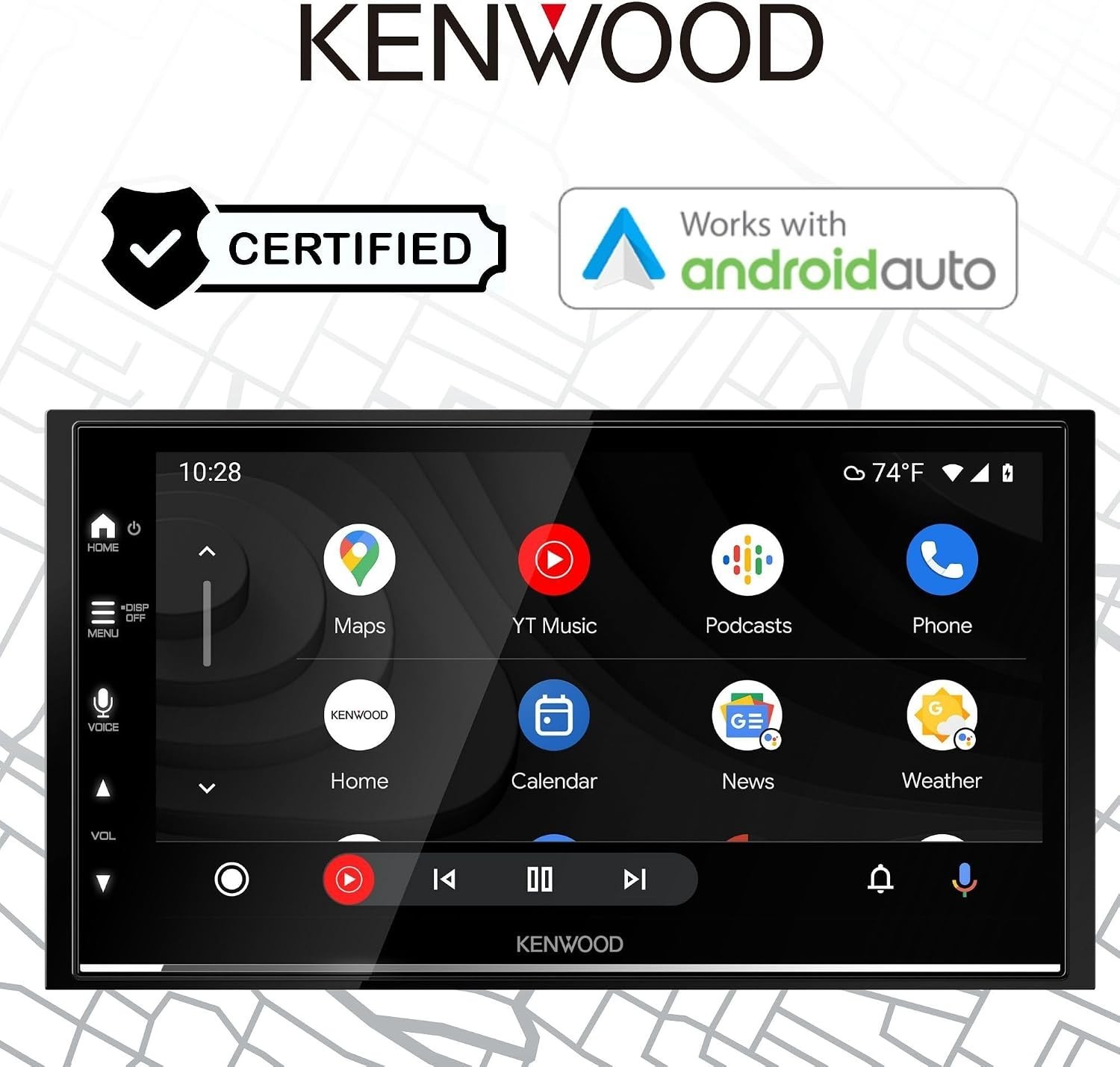 CarPlay & Android Auto Compatible 6.8-Inch Car Stereo with Bluetooth Connection