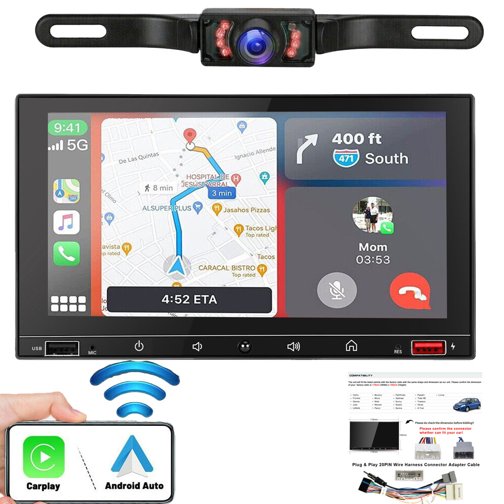 7″ 2Din Car Stereo Radio Apple/Android CarPlay Bluetooth FM MP5 Player Fr Nissan