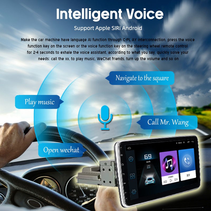 10.1-inch Navigator: Detachable 360° Rotating Head Single Spindle + USB ADAS DVR