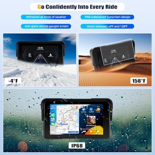CarPlay Screen for Motorcycle,Portable Carplay/Android Auto for Motorcycle,5