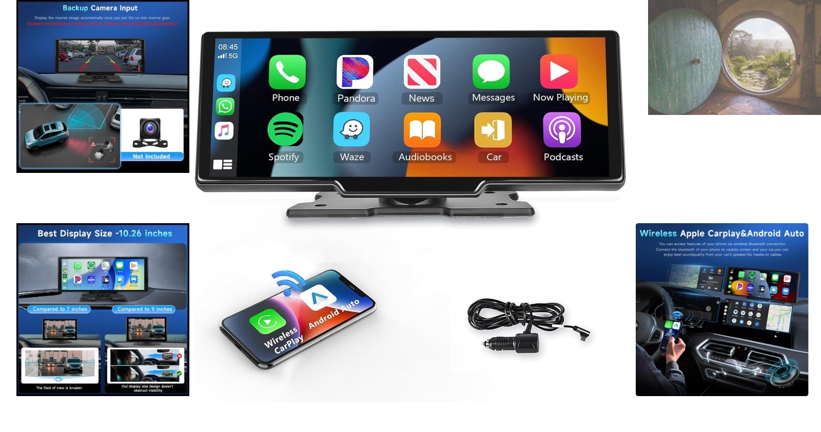 1080P Full HD Touchscreen Carplay Stereo – Wireless, Easy Install, Voice-Control