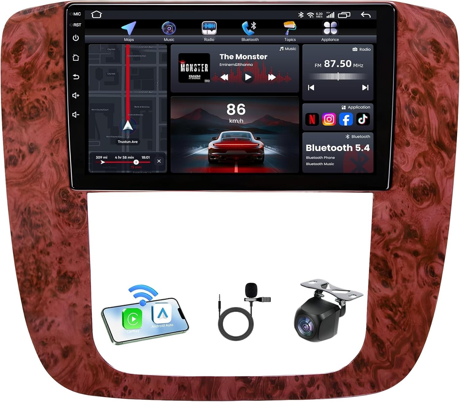 9″ 8Core 4+32G Android Auto Carplay 2007-2013 Chevy Silverado GMC Sierra +more